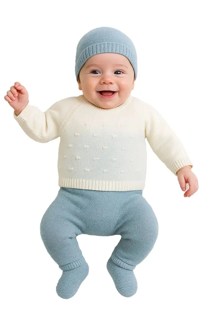 641 3 Pieces Knitted Baby Set