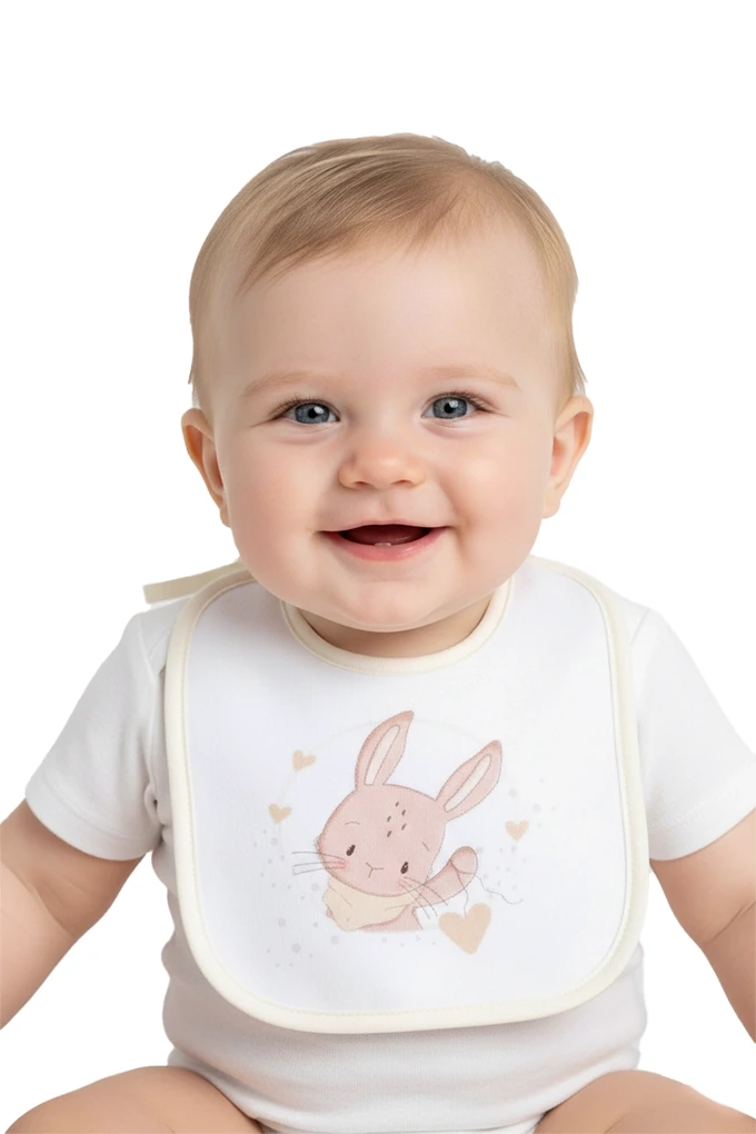 Mischievous Rabbit Printed Square Terry Bibs
