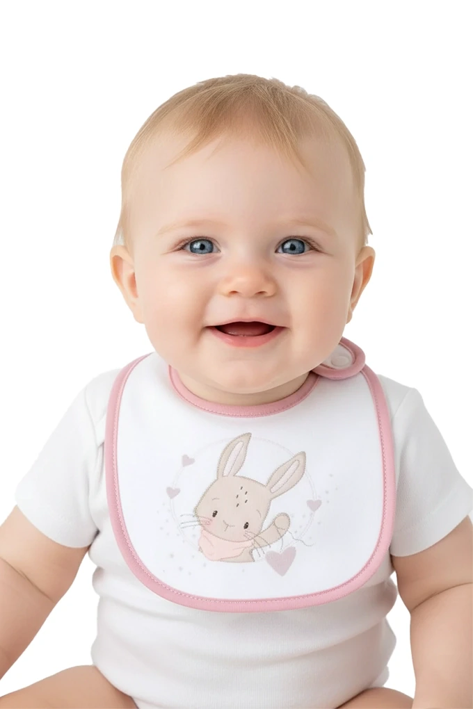 Mischievous Rabbit Terry Printed Square Bibs
