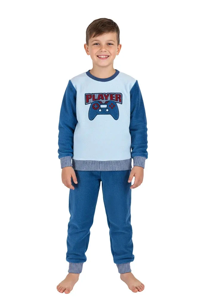 Player Boy Coral Embroidered Pyjama Set