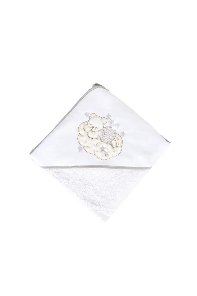 Sleepy Bear Embroidered Baby Towel