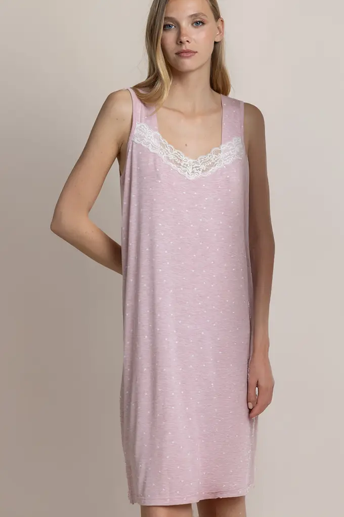 61458 Woman Printed Sleeveless Night Shirt