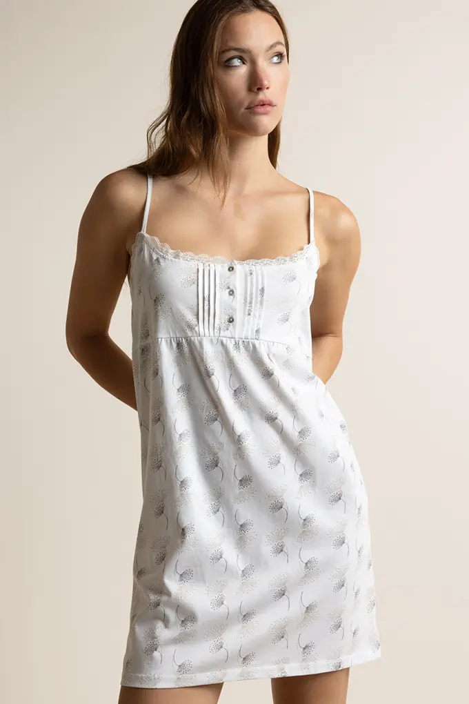 61505 Woman Straps Printed Night Shirt