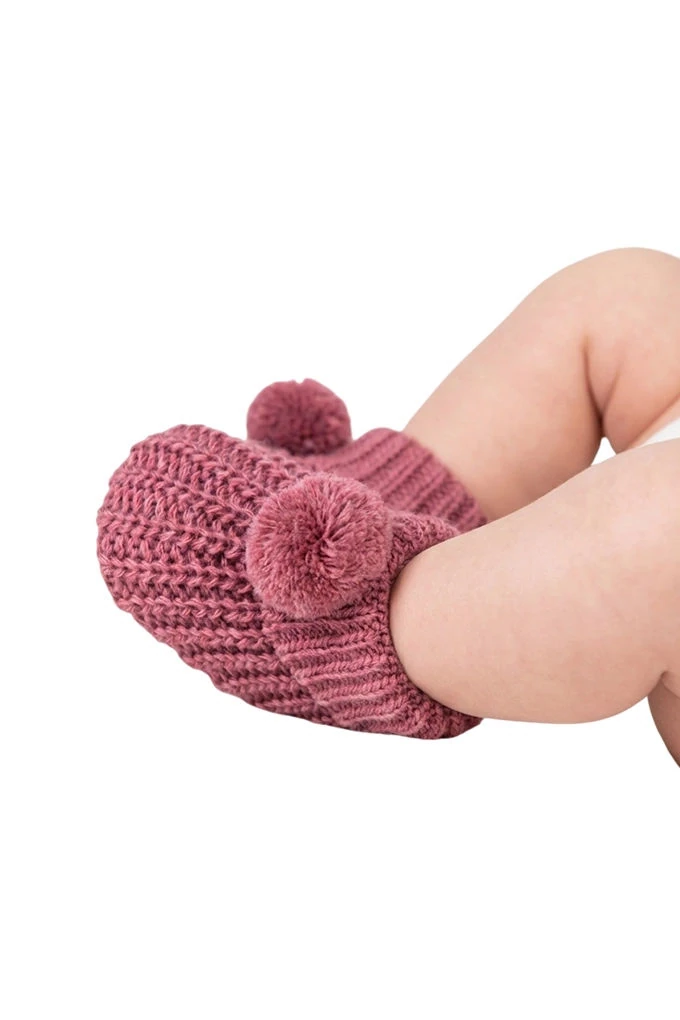 Pompom Knitted Baby Booties