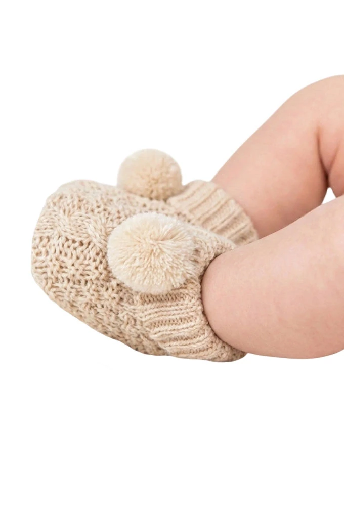 Pompom Knitted Baby Booties