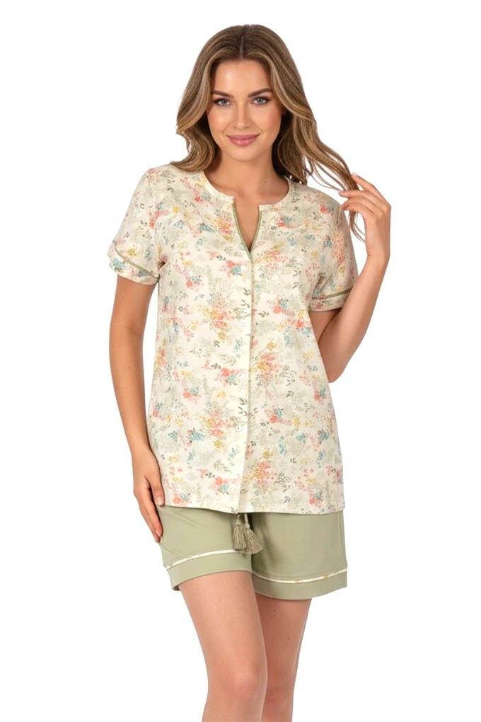 MS3915 Woman Short Sleeves Printed Pyjama Set