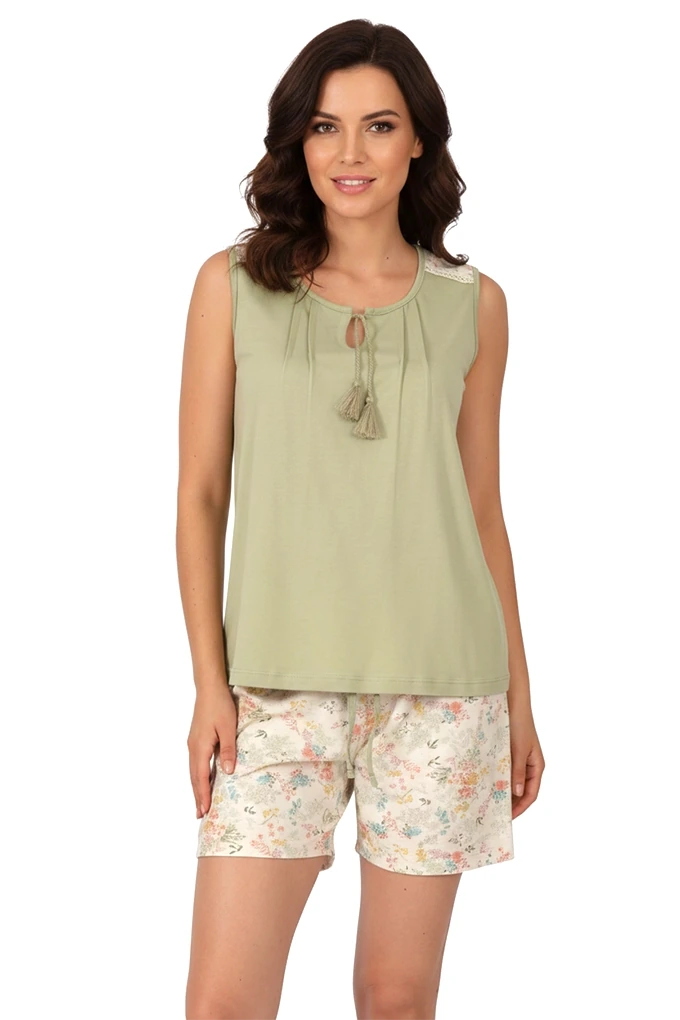 MS3916 Woman Seamless Printed Pyjama Set