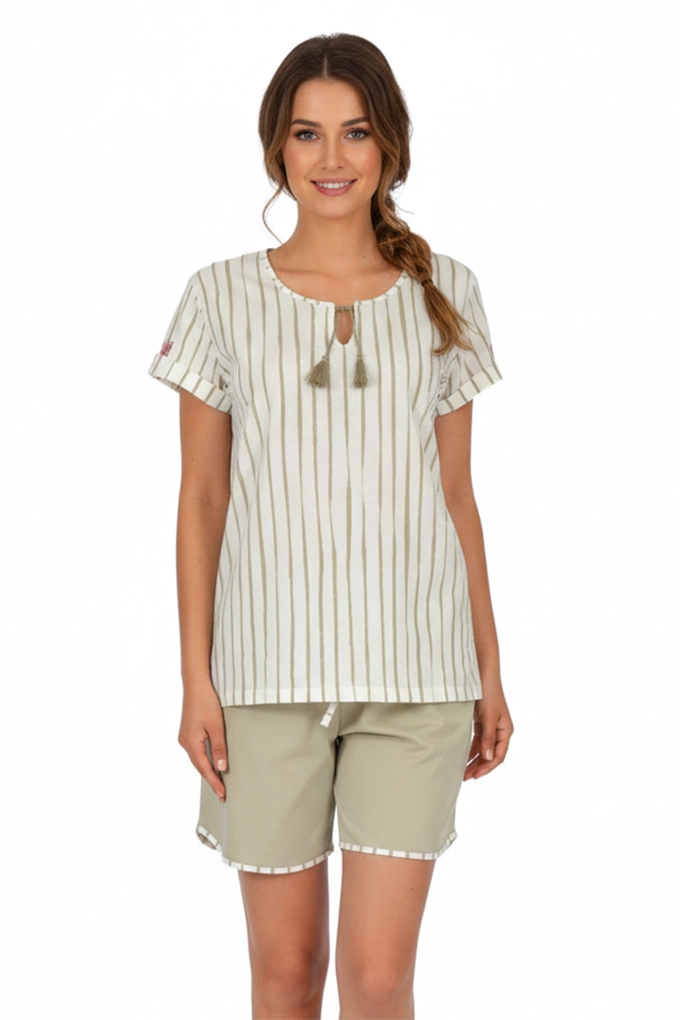 MS3910 Woman Short Sleeve Printed Pyjama Set