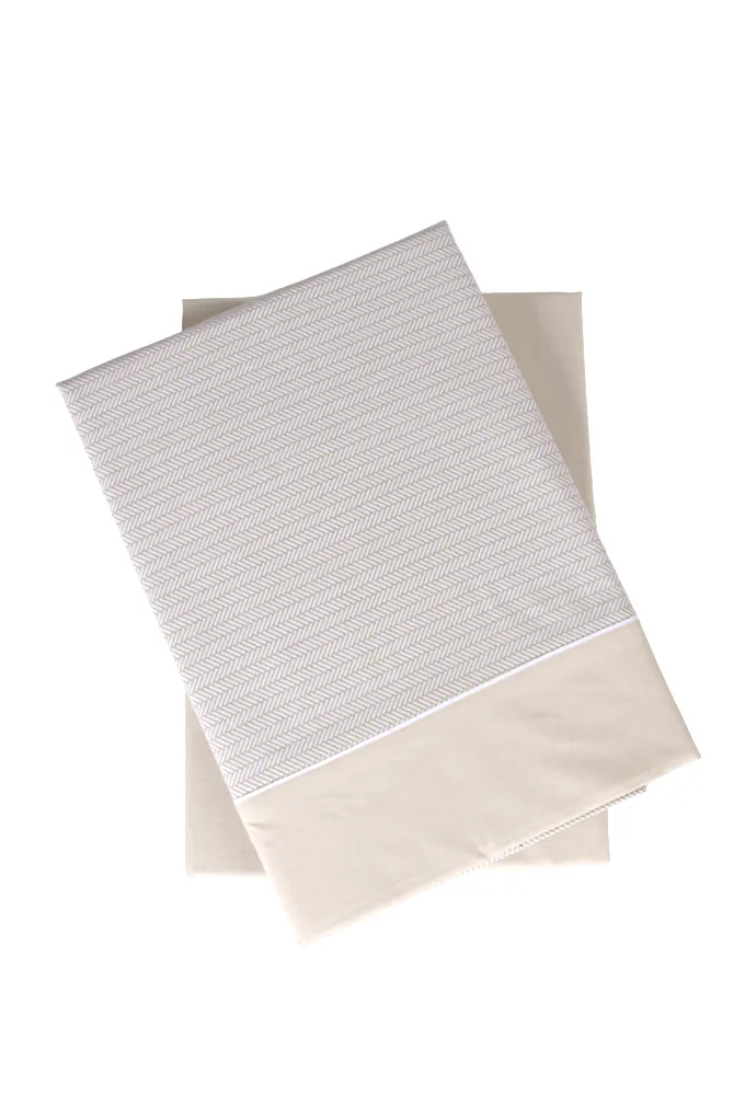 Espiga Printed Cotton Sheets Set w/ Fitted Sheet