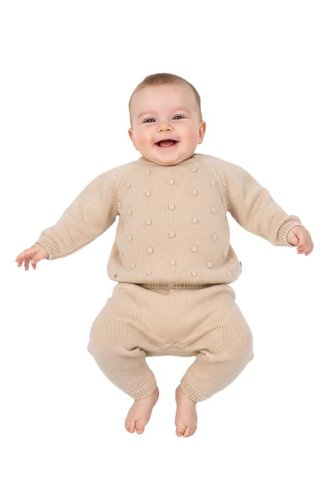 Pompons 2 Pieces Knitted Baby Set