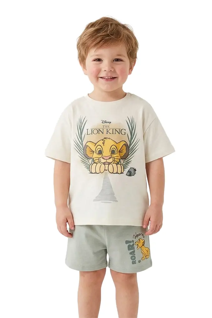 EZ50294 Lion King Baby Boy Short Sleeve Printed Pyjama Set