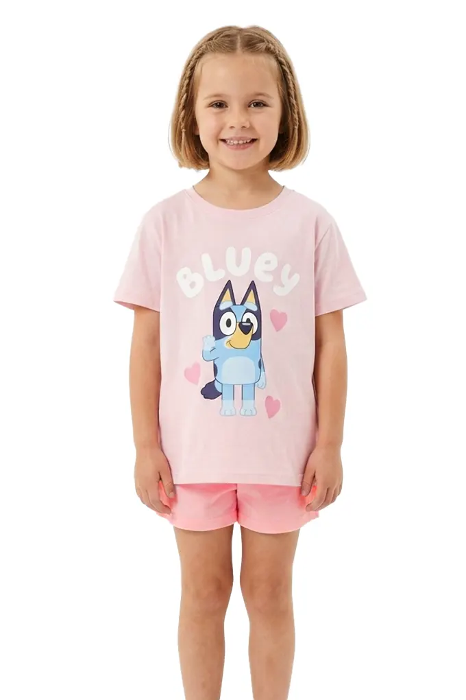 EZ55658 Bluey Girl Short Sleeve Printed Pyjama Set