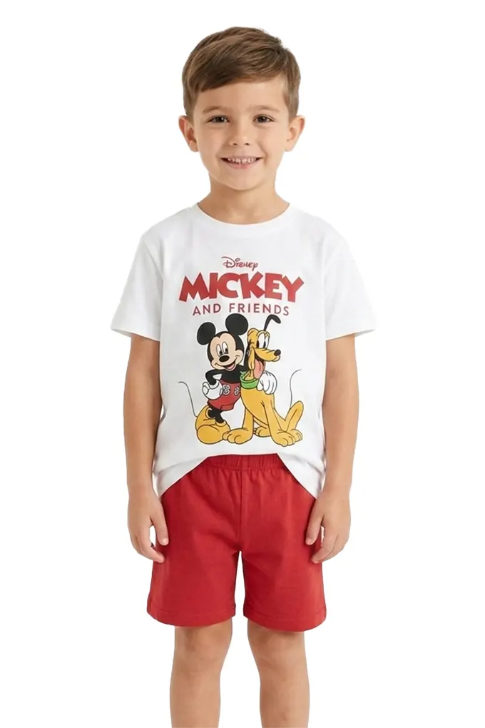 EZ55663 Mickeyr Boy Short Sleeve Printed Pyjama Set