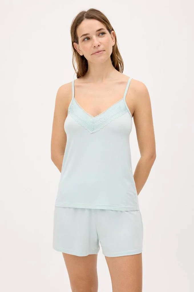 10822 Woman Laced Sleveless Pyjama Set