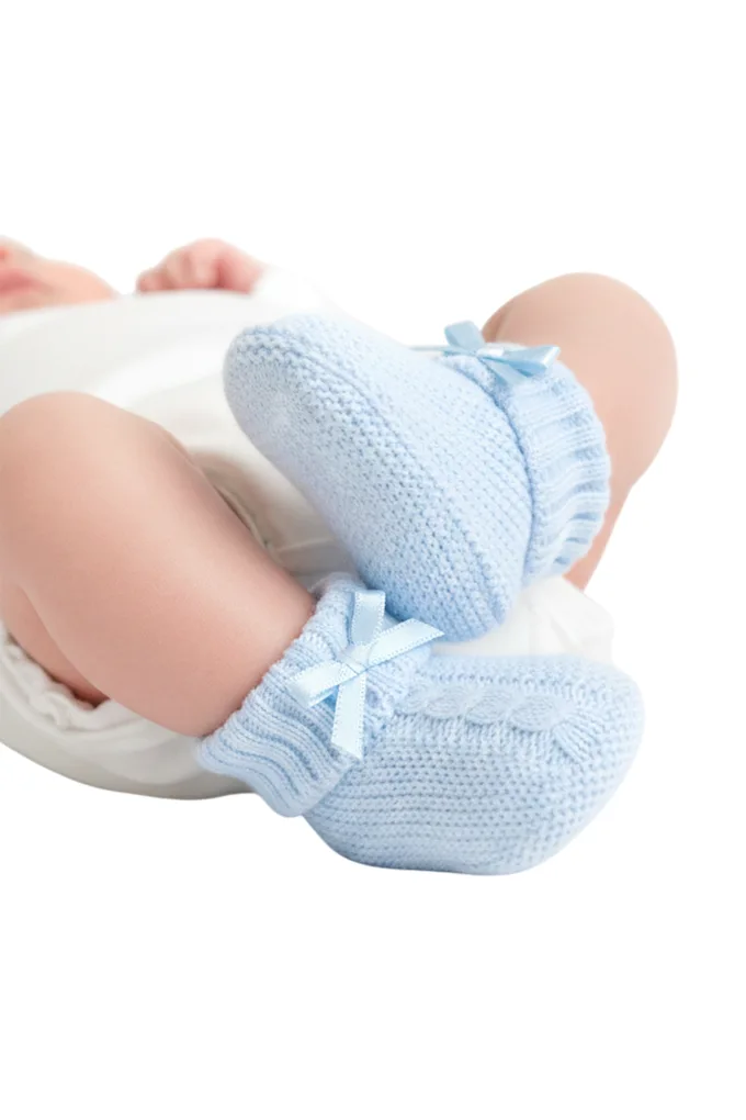 21/1 Baby Bow Knitted Booties