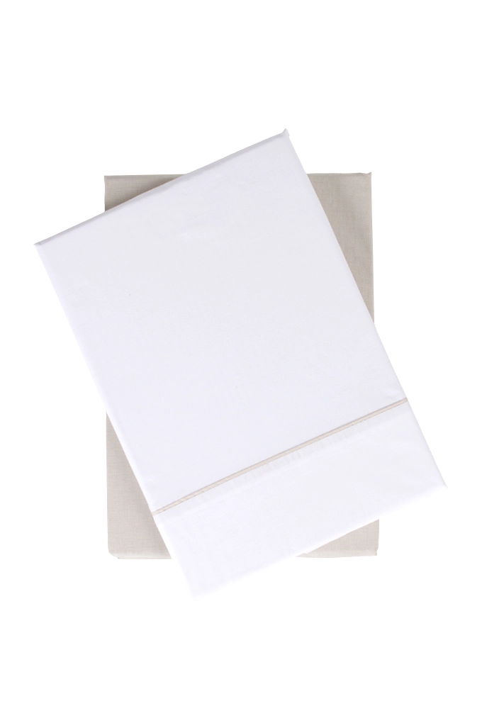 8029R Plain Cotton Sheets Set w/ Fitted Sheet