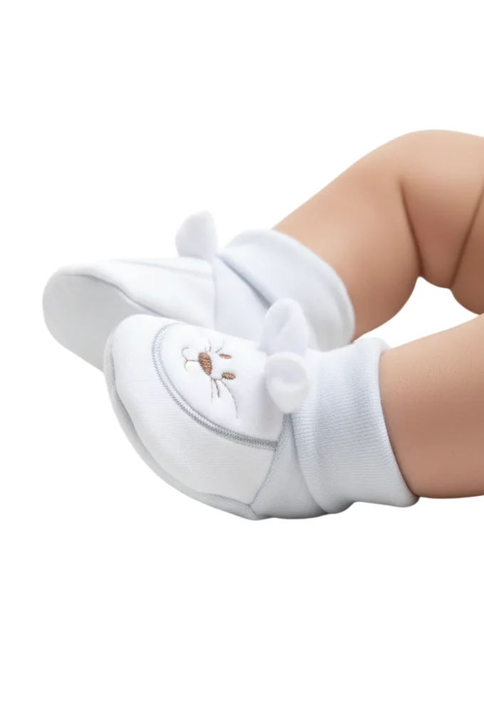 LC160R Baby Embroidered Cotton Booties
