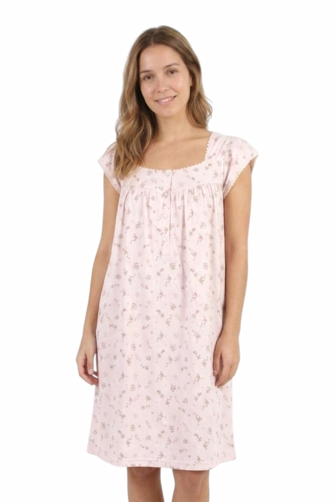 3095 Woman Sleeveless Printed Night Shirt