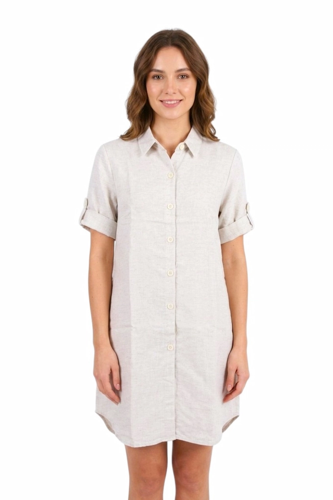 1002 Woman Linen Night Shirt