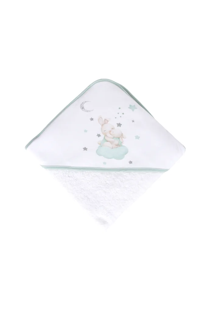 Bunny in the Clouds Printed Baby Towel