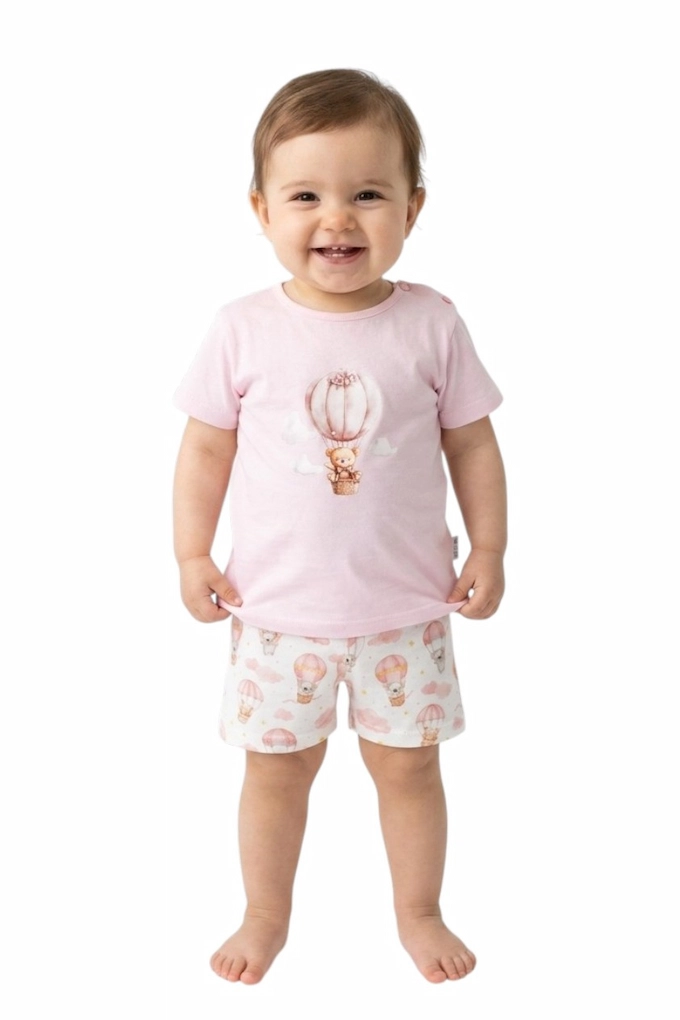 140 Baby Short Sleeve Printed Pyjama Set