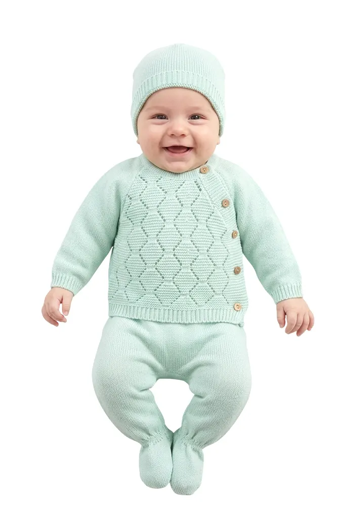 715 3 Pieces Knitted Baby Set