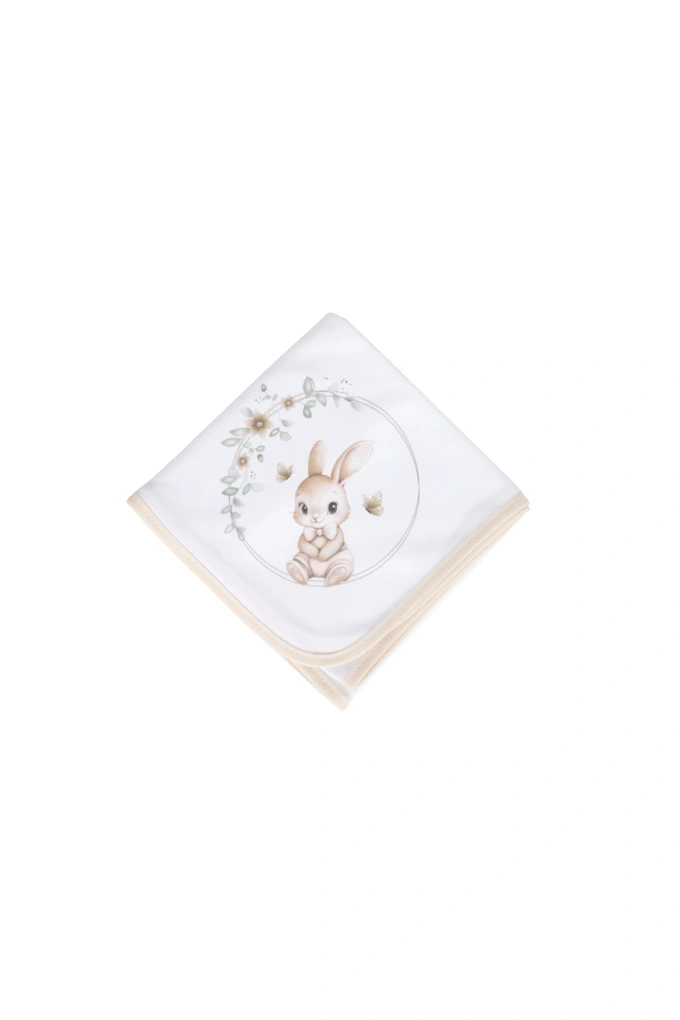 Spring Rabbit Printed Burp Cloth