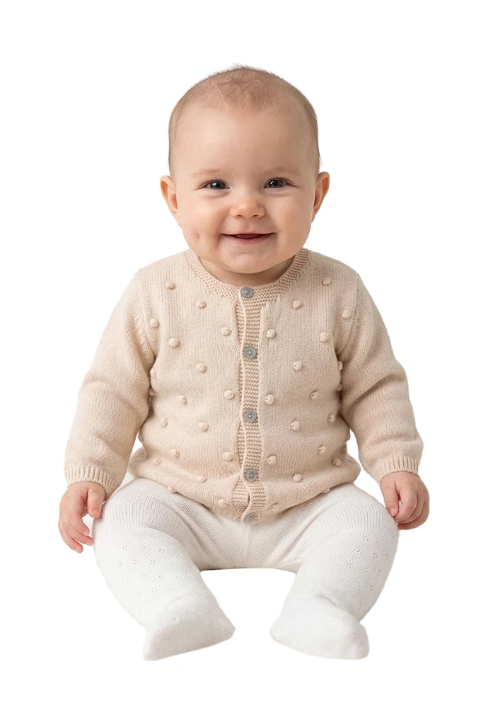 AG1032 Pompons Knitted Jacket
