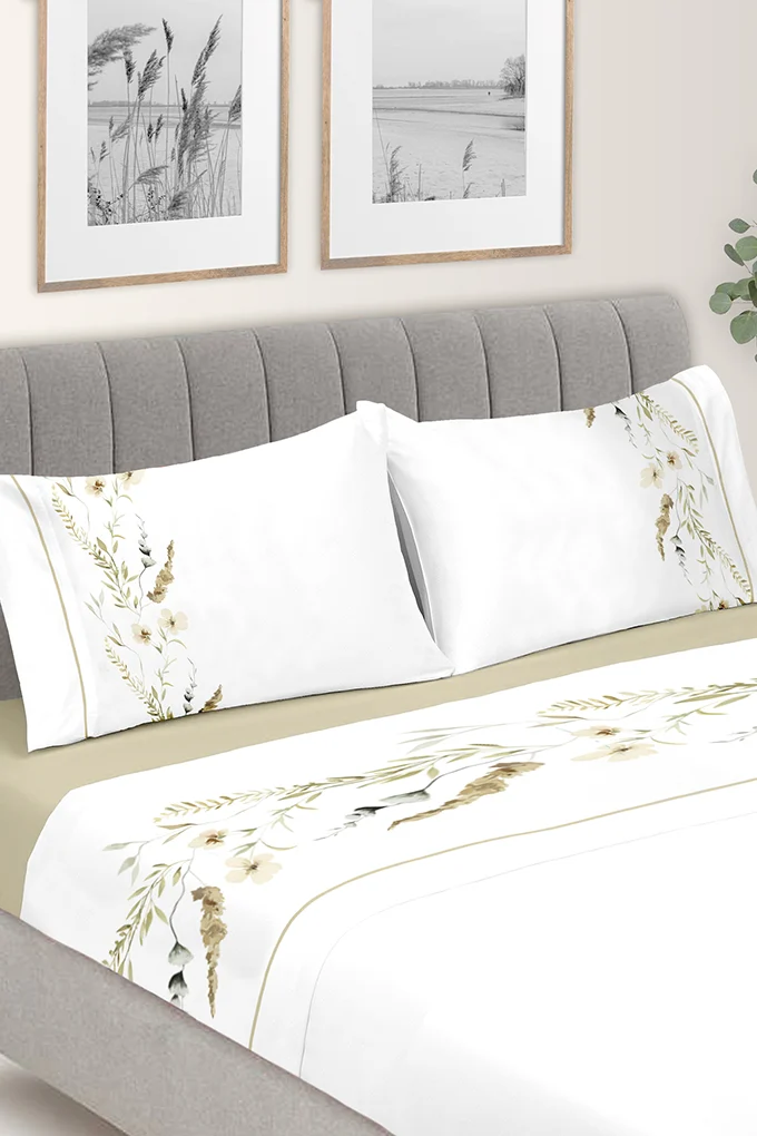 Bella/1 Printed Cotton Sheets Set w/ Fitted Sheet
