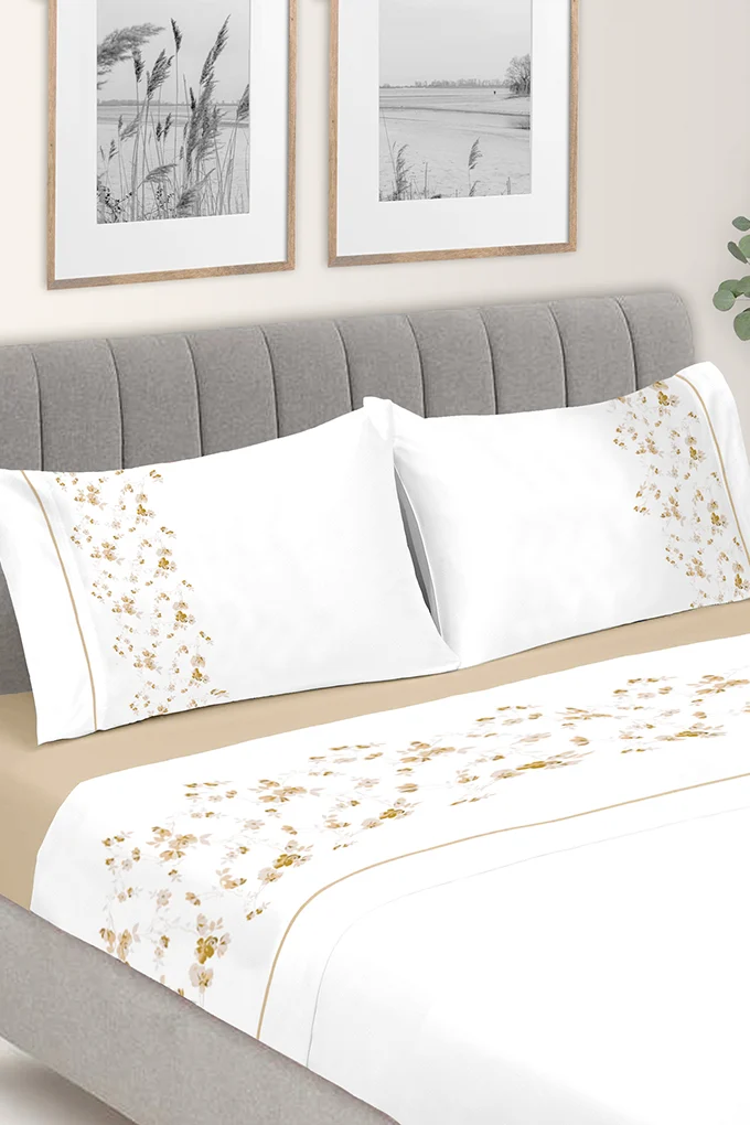 Bella/4 Printed Cotton Sheets Set w/ Fitted Sheet