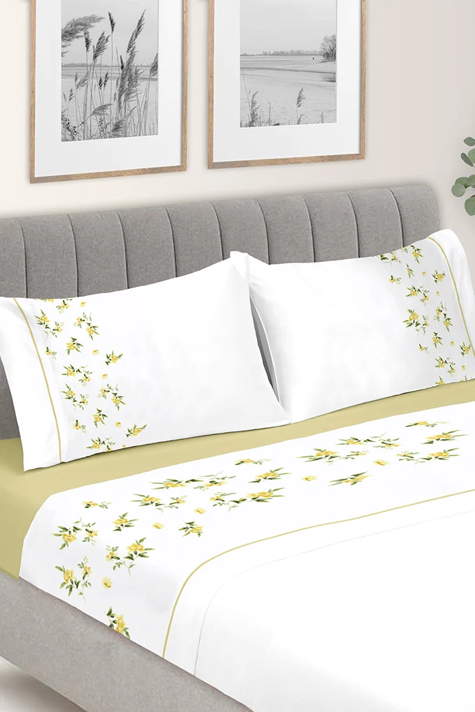 Bella/5 Printed Cotton Sheets Set w/ Fitted Sheet