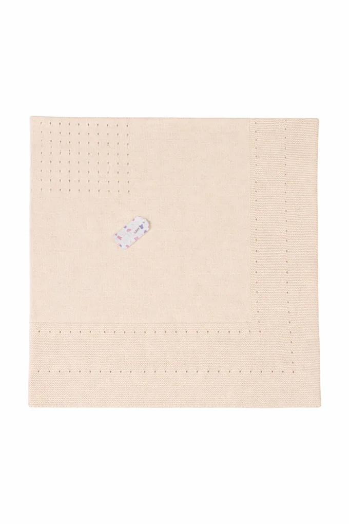 0660B Baby Blanket with Perforated Knitted