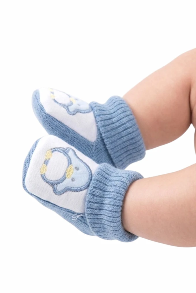 Penguins Embroidered Baby Booties