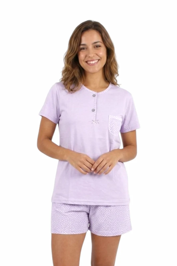 402B Woman Printed Short SLeeve Pyjama Set