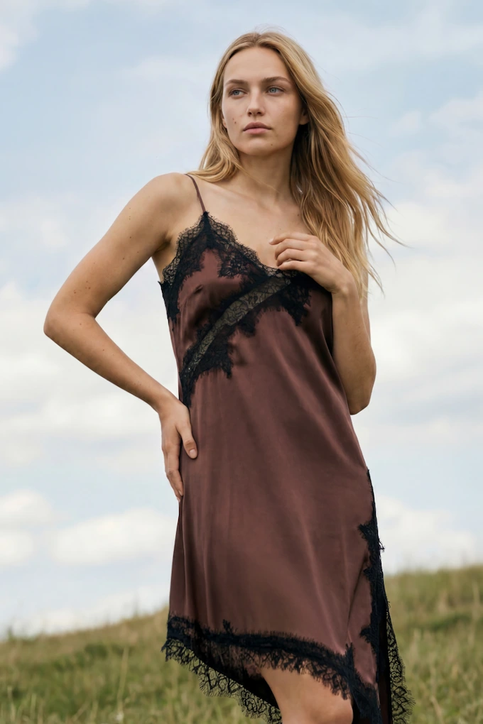 Satin Lace Nightdress for Women 61548
