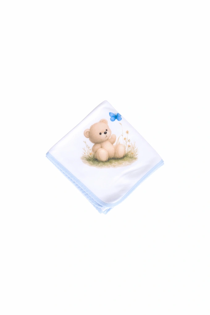 Bear and Butterfly Printed Burp Cloth