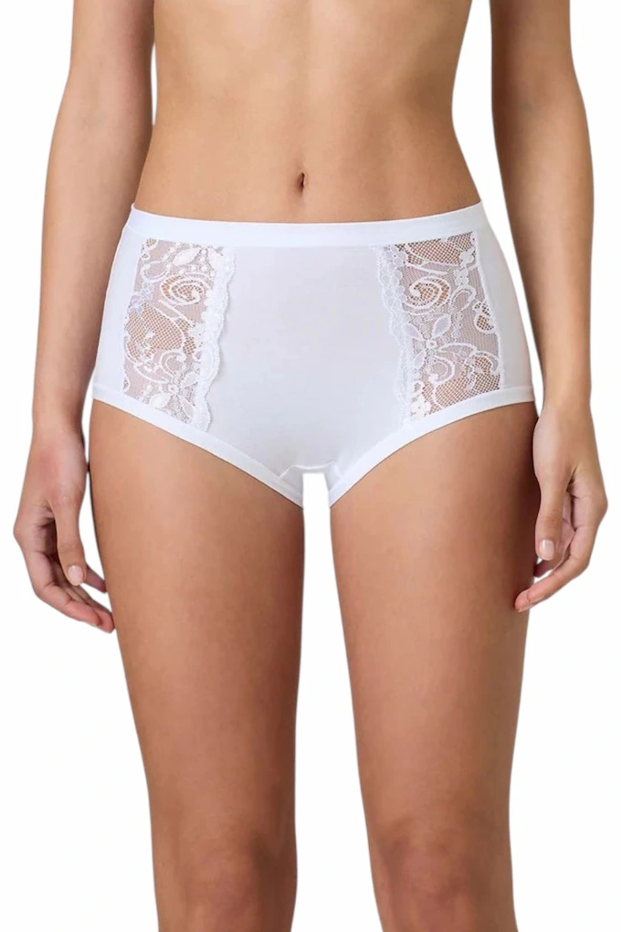 534 Woman Cotton Laced High Waist Knickers