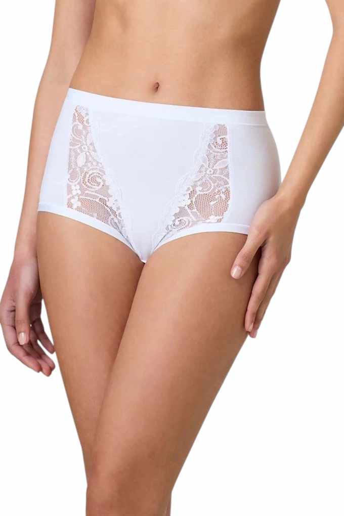 535 Woman Laced Cotton High Knickers