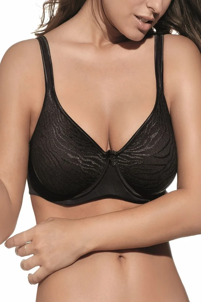 Vera Cup C Embroidered Tulle Unpadded Non-Wired Bra