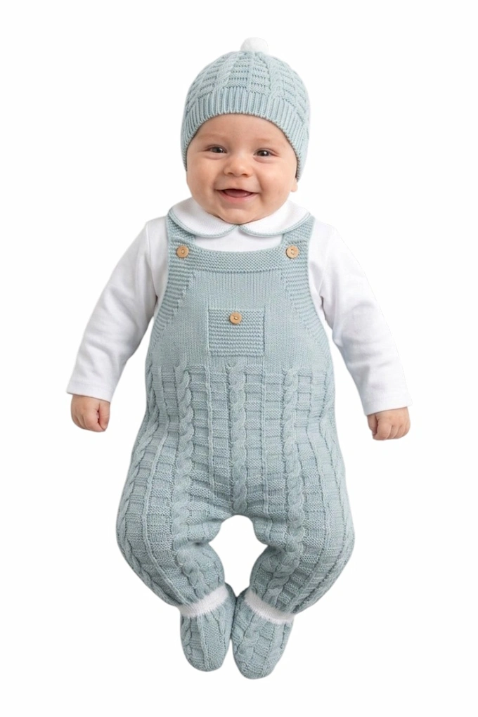 0604 3 Pieces Knitted Baby Set
