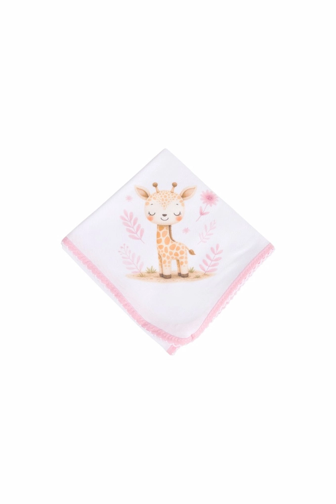 Happy Giraffe Printed Burp Cloth