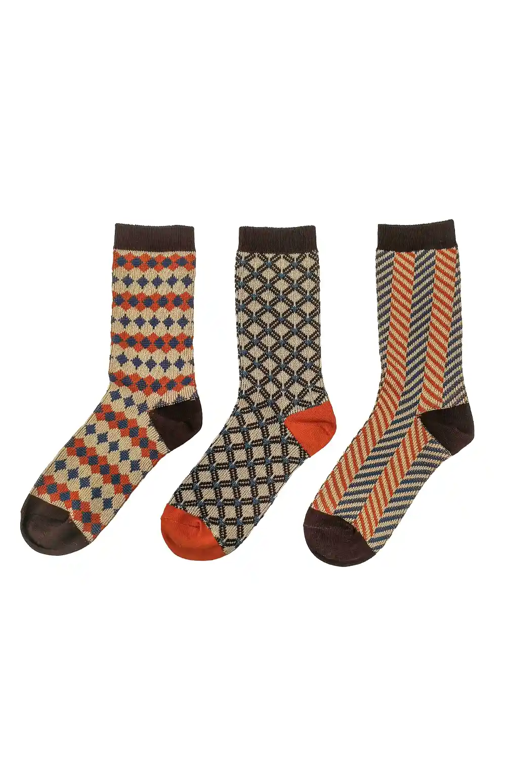 Mid-calf Socks Geometric Pattern Soft Knit Women Admas 21396