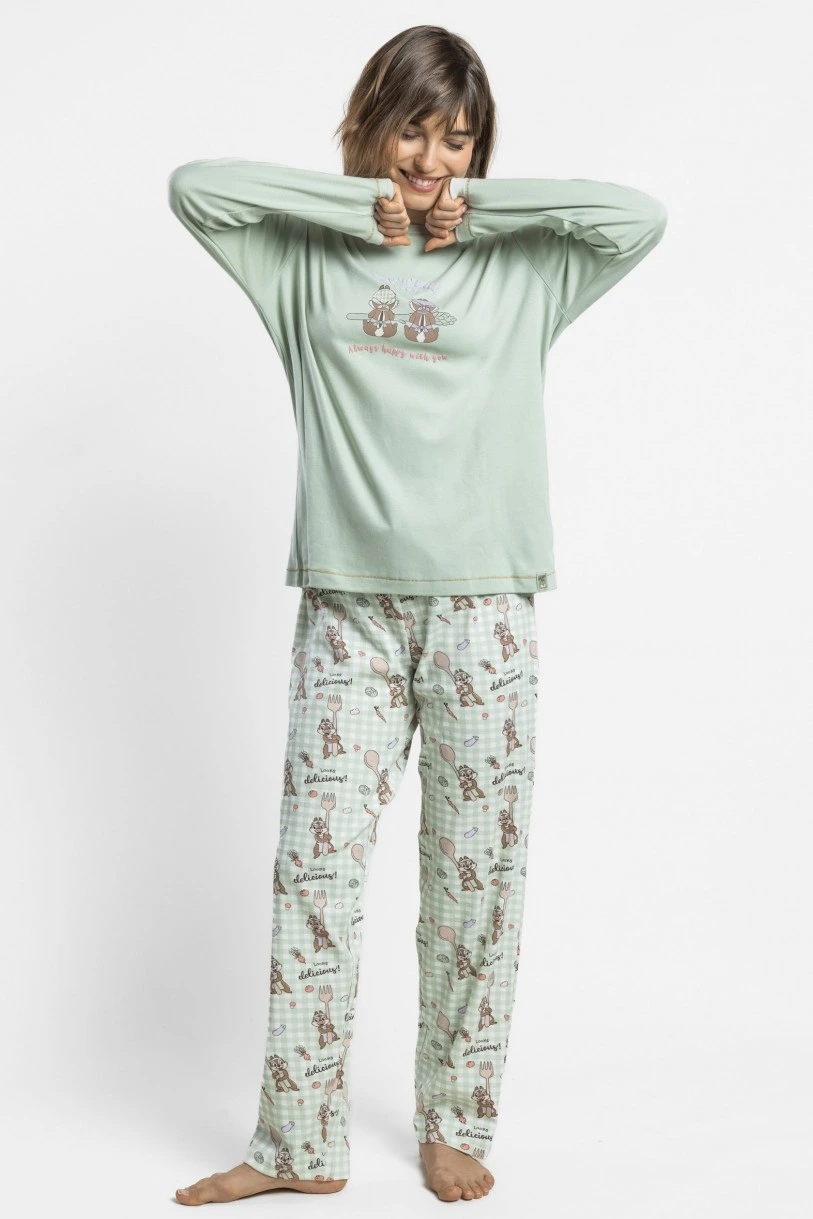 Long Sleeve Printed Cotton Pyjamas Women Disney 64317