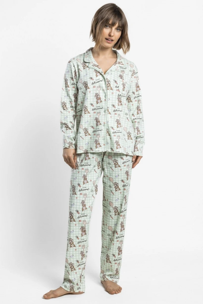 Women's Button-up Printed Cotton Pyjamas Disney 64318
