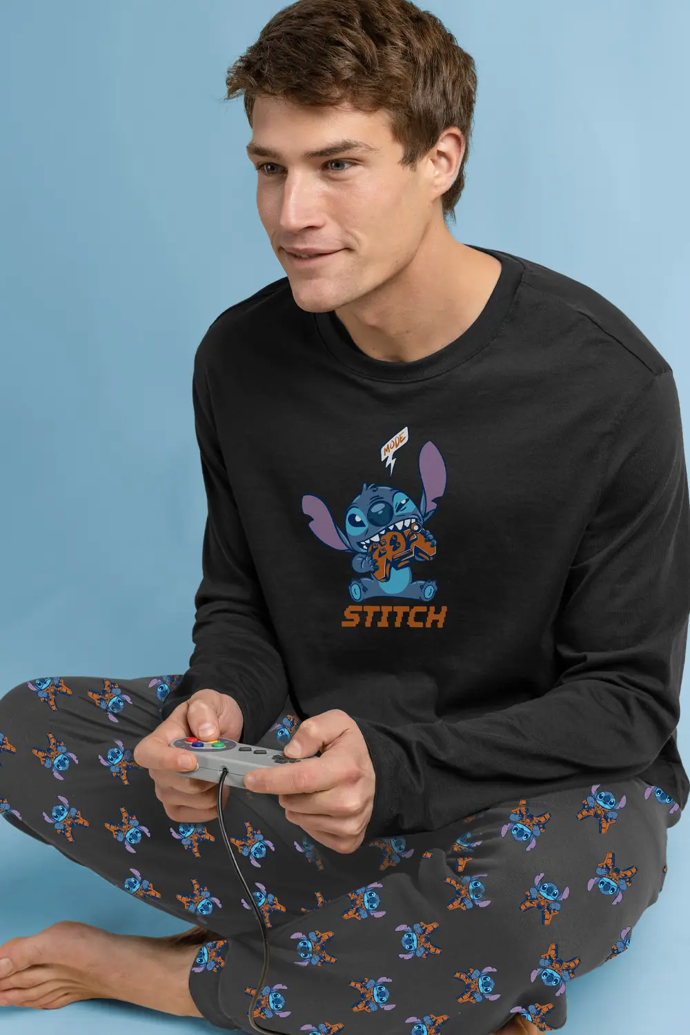 Men Long Sleeve Printed Cotton Pyjamas Stitch 64901