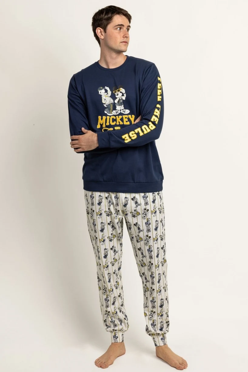Long Sleeve Printed Cotton Pyjamas Men Disney 64919