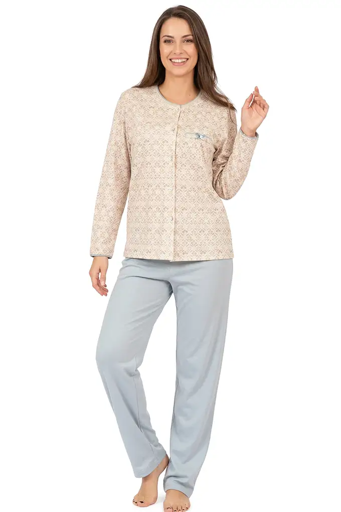 Women Long Sleeve Brushed Printed Pyjama Sónia 3010