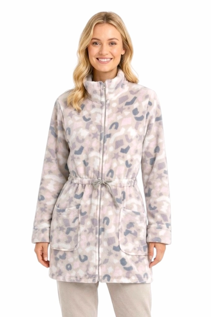 1106 Woman Printed Coral Robe
