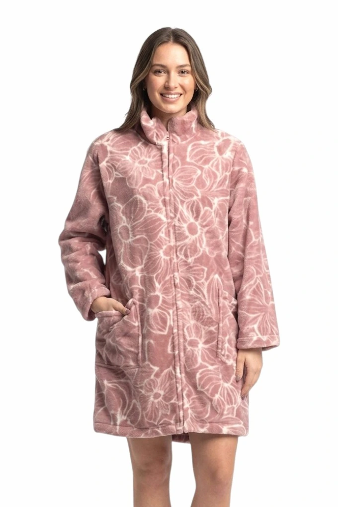 1121 Woman Printed Coral Robe
