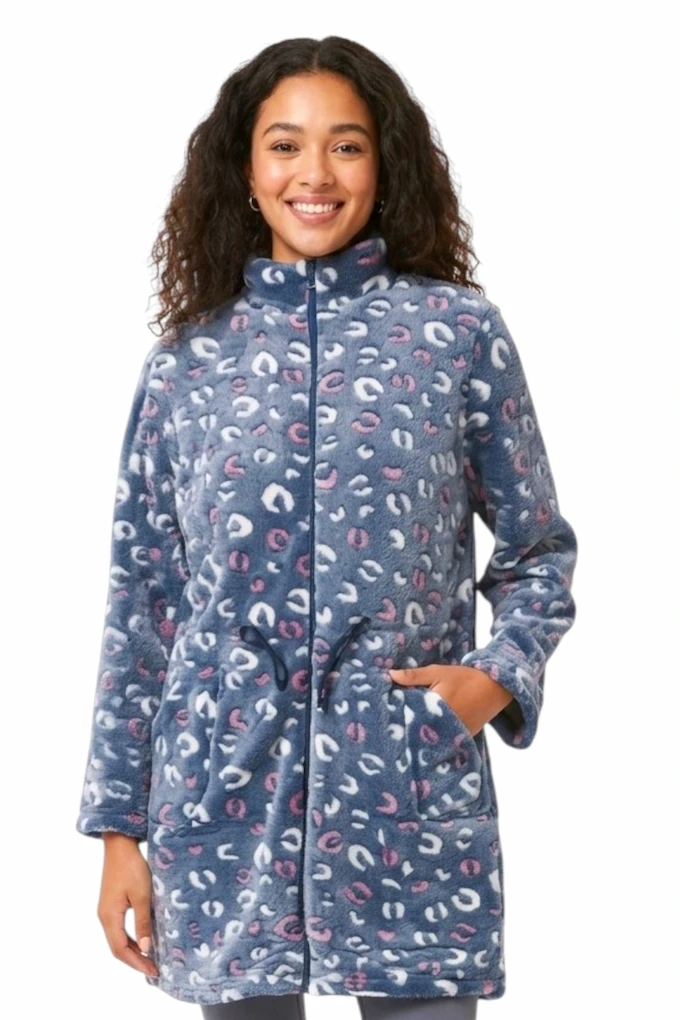 1103 Woman Printed Coral Robe
